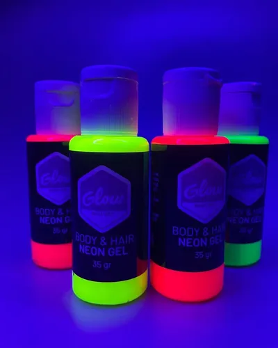 Kit Maquillaje Artístico Fluorescente Neon Luz Negra Glow