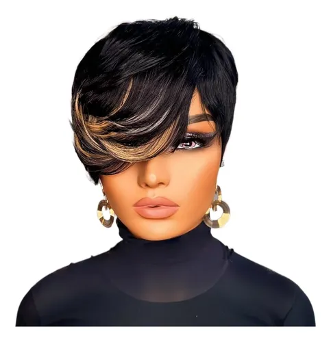 Pelucas Pixie Cabello Humano Mujeres Afroamericanas Corte