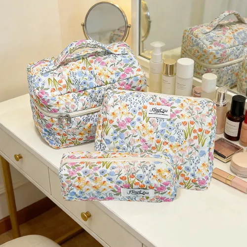 Juego De Tres Piezas De Bolsas De Maquillaje Para Mujer