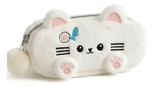 Neceser Estuche De Maquillaje De Felpa Suave Gatito Regalo