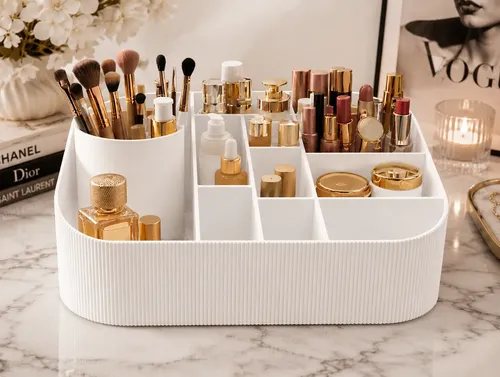 Organizador De Maquillaje Blanco Porta Cosméticos Premium