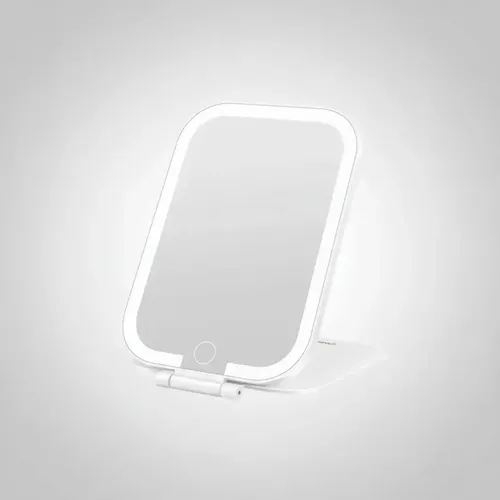 Espejo Led Maquillaje Plegable Con Luz 3 Tonos Usb