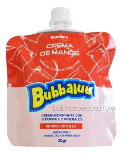 Mini Crema De Manos Hidratante Bubbaluu Ricos Aromas 30 Gr Fragancia Frutilla