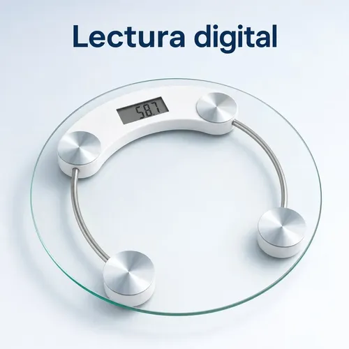 Balanza Digital De Baño Vidrio Templado Redonda 180 Kg