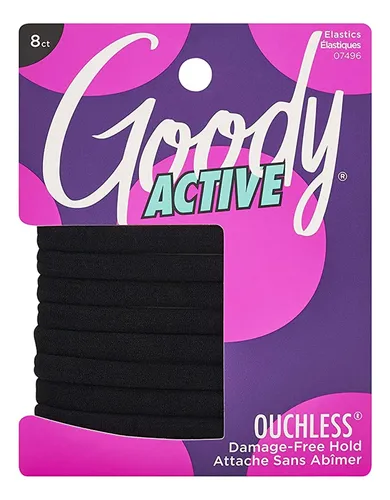 Ligas Para El Pelo Goody Gruesas Deportivas 8 Unidades Negra