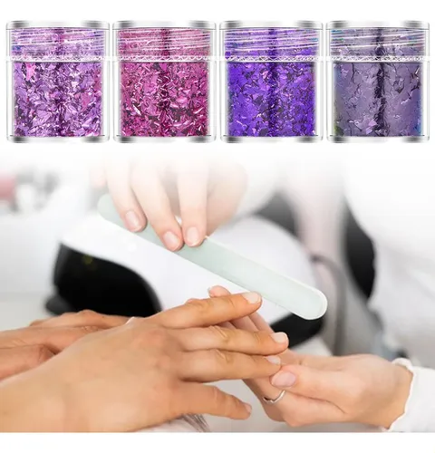 4 Piezas De Decoración De Manicura En De Estrella Púrpura