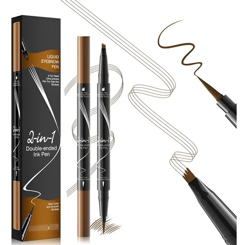 Lápices De Cejas 2 En 1 Microblading Impermeable Preciso