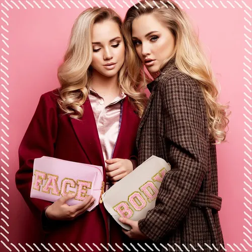 Neceser De Maquillaje Patelai Preppy Con Parche, Cuero Pu Im