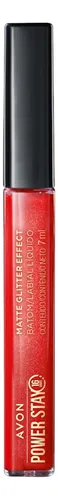 Avon Power Stay Labial Intransferible Glitter Scarlet Flame