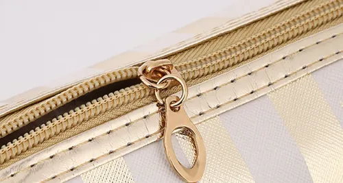 Bolsa De Maquillaje A Rayas, Bolsa De Mano For Mujer Rosa