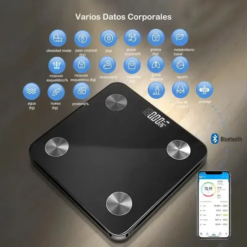 Batería De Báscula Corporal Digital Con Registro De Datos De