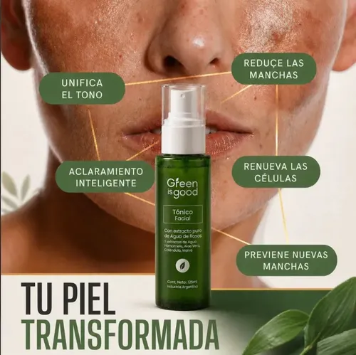 Kit Rutina Facial Completa Skincare 4 Pasos Día y Noche Agua Micelar + Tónico Facial + Sérum Vitamina C + Crema Ácido Hialurónico con Filtro Solar – Antiedad e Hidratación – 2 Meses – Green Is Good