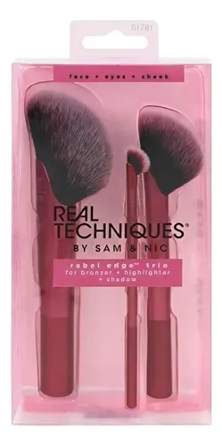 Set de 3 Brochas de Maquillaje Real Techniques para Ojos y Rostro