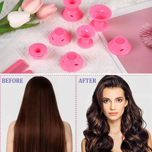 Rizador De Cabello Sin Calor, Silicona, Rulos Y Peinado, Ros