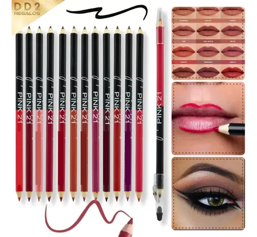 Lapiz Delineador Ojos Labial 2en1 C/saca Punta Make Up Surti