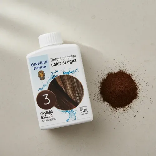 Henna Egyptian Tintura En Polvo Al Agua Sin Amoniaco X 90gr 3 – Castaño Oscuro