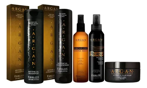 Fidelite Argan Sh+ Acond+ Mascara+ Brillo + Protector Chico