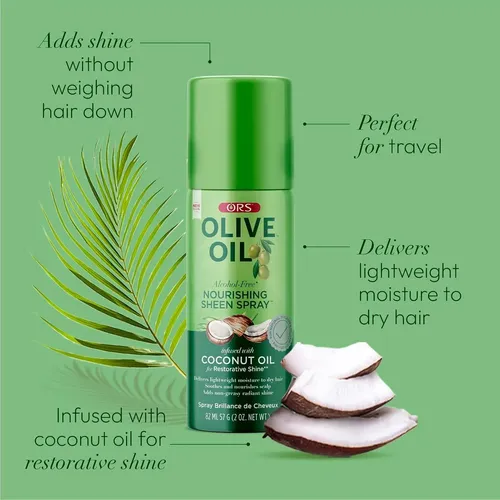 Spray De Brillo Y Nutrición Ors Con Aceite De Coco, 2 Oz