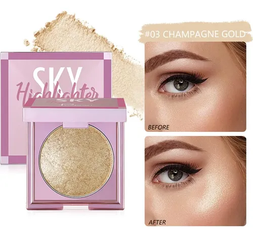 Paleta De Iluminador Facial Maepeor 8 Colores Brillo Oro