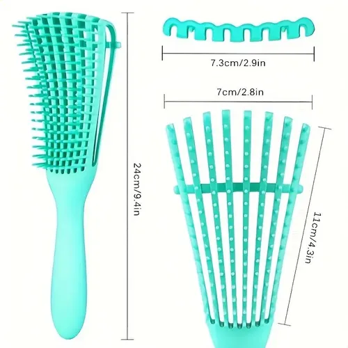 Cepillo Para Cabello Detangler, 8 Puntas, Peine Húmedo Y Sec