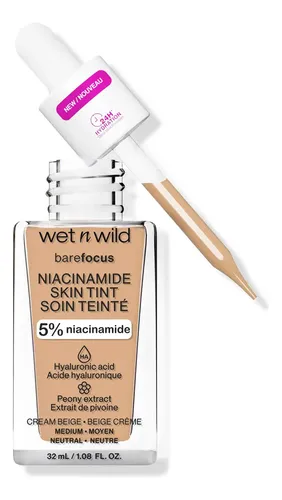Wet n Wild Base de Maquillaje Serum Bare Focus Niacinamide Skin Tint Cream Beige