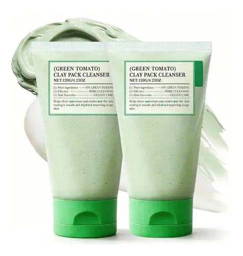 2pcs Green Tomato Clay Mask,mascarilla De Arcilla Para