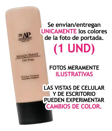 Base Oil Free A Prueba De Agua Pieles Grasas Maquimat Ap