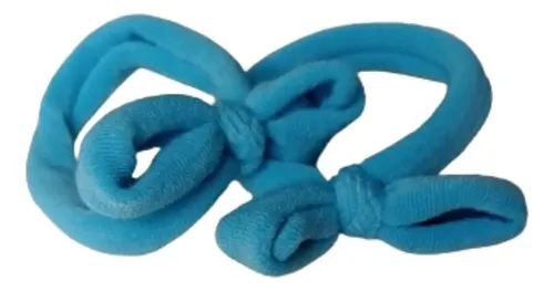 Par De Gomitas Moño De Moda Accesorio Para El Pelo Color Celeste Mono
