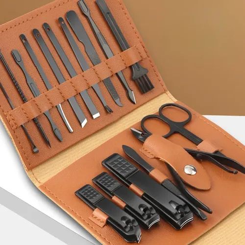Set Manicura Y Pedicura 16 Piezas Acero Inoxidable