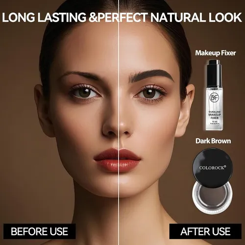 Kit De Cejas Colorido Impermeable Con Pomada Marrón Oscuro