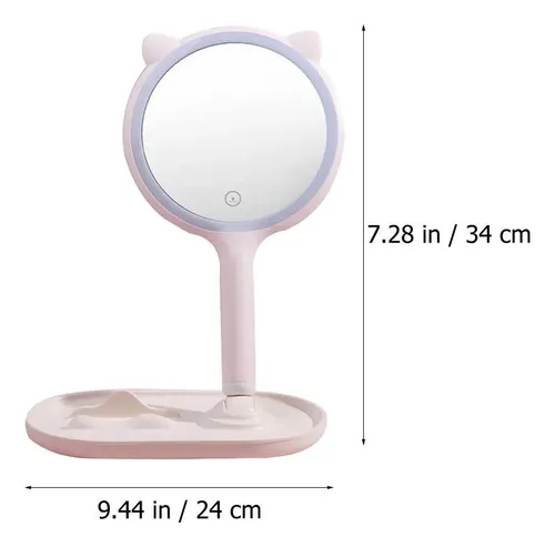 Espejo Con Iluminación Led, Espejo De Escritorio, Para Maquillaje, Uso Doméstico, Luz Para Niñas