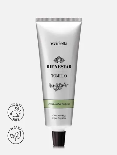Crema Corporal Herbal de Tomillo Violetta para Piel y Vías Respiratorias 85 g