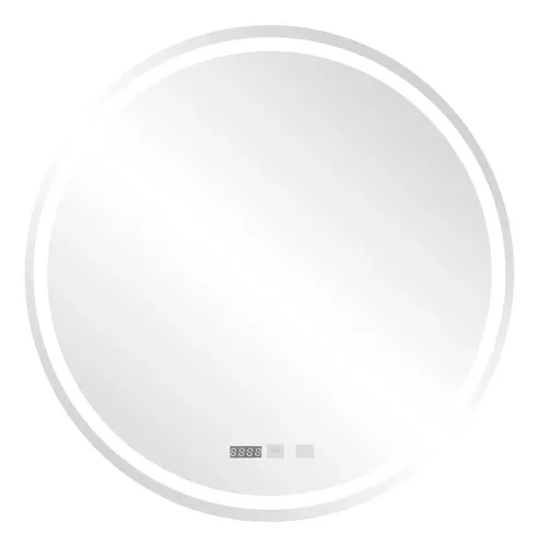 Espejo Circular Con 3 Tipos De Luces Led Gris