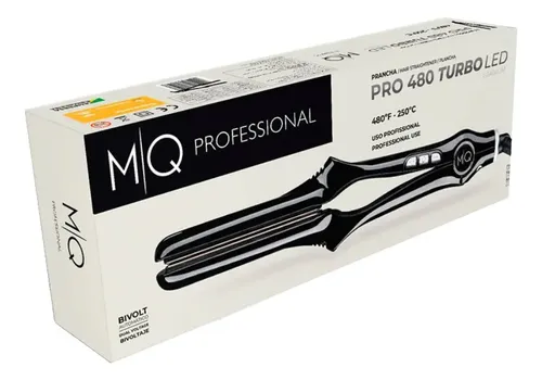 Planchita De Pelo Alisado Mq Professional Mq 480 Turbo Negro