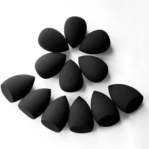 12 Unidades De Esponjas De Maquillaje Negras Para Base De Ma