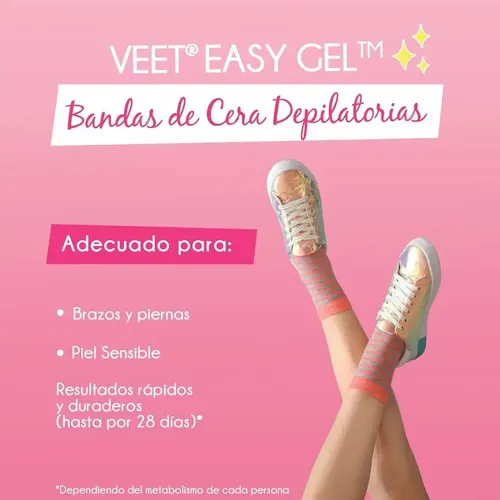 Bandas De Cera Depilatorias Veet Easy-gel Piel Sensible