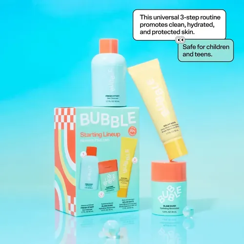 Kit Bubble Skincare Limpiador Hidratante Protector Solar Tri