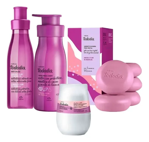 Kit Natura Tododia Ciruela Y Vainilla Crema Y Jabones X 4