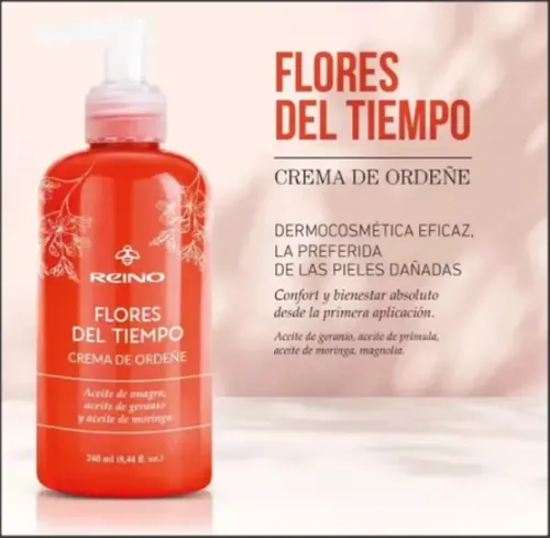 Crema Ordeñe Corporal Y Manos Flores Del Tiempo Reino 240ml