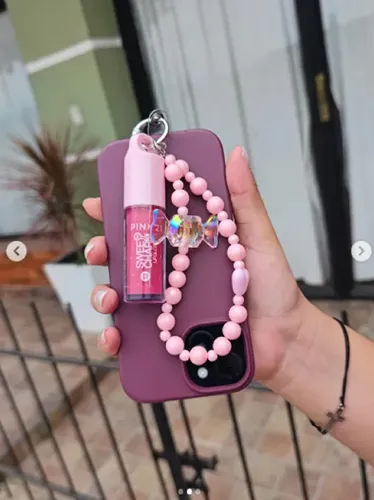 Brillo Labial Pink21 Sweet Charm Llavero P/ Celular Lipgloss