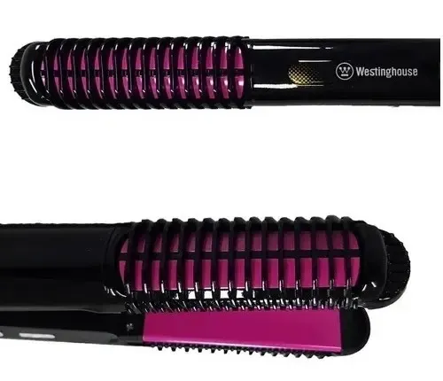 Planchita De Pelo 2en1 Rizador Regulador Temperatura Digital Color Negro