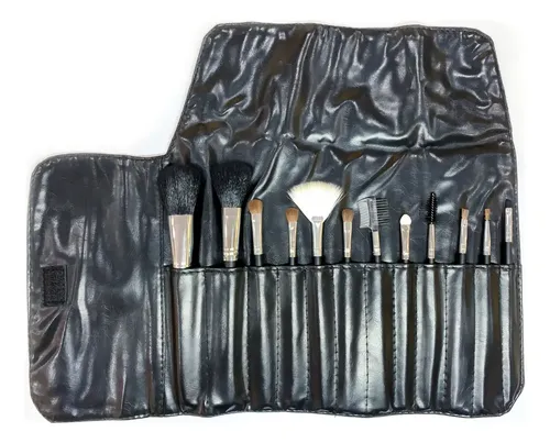 Set De Brochas Y Pinceles Para Maquillaje X 12 P3850 Color Negro