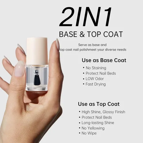 Esmalte De Uñas 2 En 1 Cosmoo Base Y Top Coat Transparente