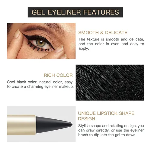 Miss Rose Delineador Gel Negro Mate 3.7g