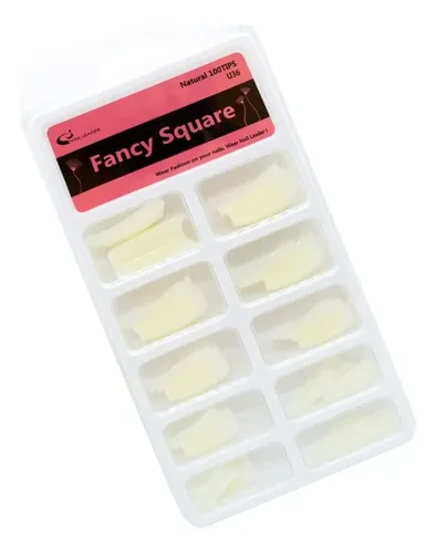 Fancy Square Tips Blanco Uñas Esculpidas Caja X 100 U36