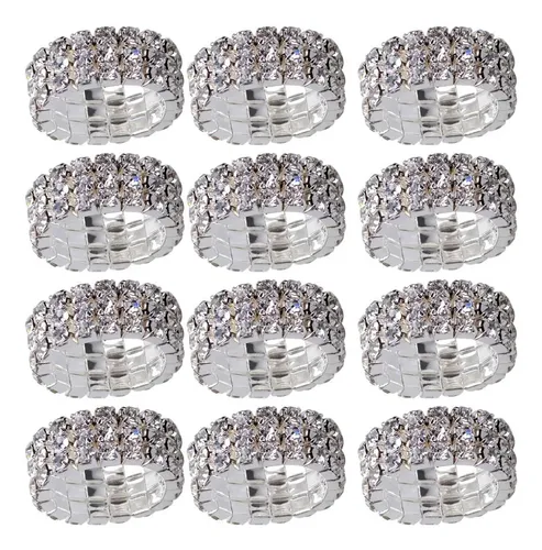 Banda Elástica Con Diamantes De Imitación, 12 Unidades