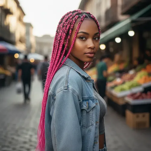 Kanekalon Extension Pelo Termico Trenza Africana 60cm Lfme Fucsia Fluo A14