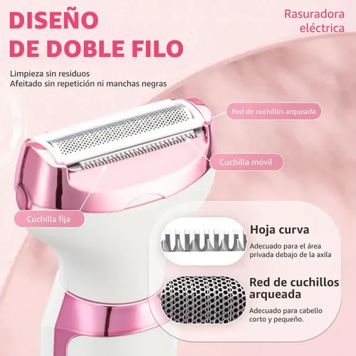 Depiladora Eléctrica 5 en 1 para Mujer con 5 Cabezales y Pantalla LED