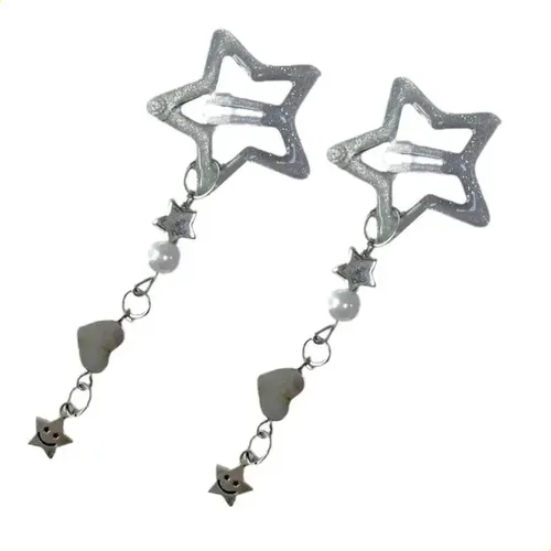 Pinza Para El Pelo Harajuku Y2k Con Forma De Pentagrama