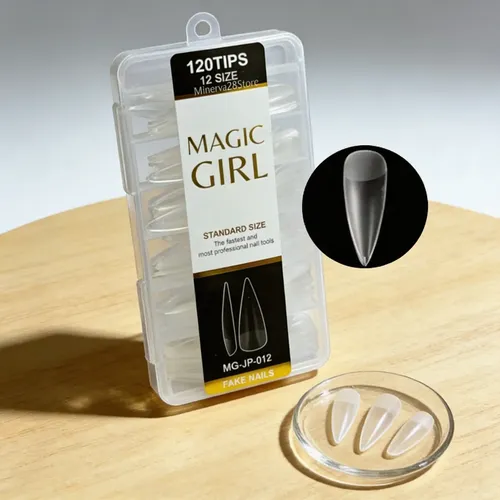 Tips Soft Gel Press On Caja X120u Stilleto Medianas Prelimad